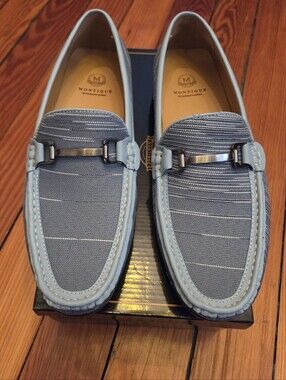 Montique Blue Moc-toe Loafers